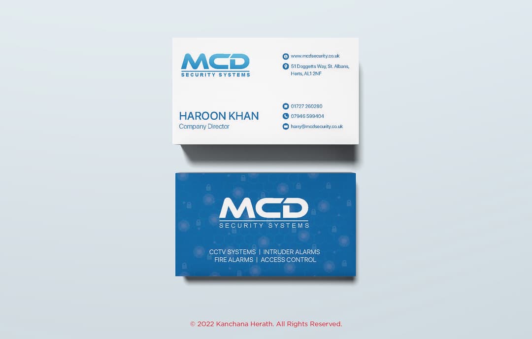 Business card design for MCD