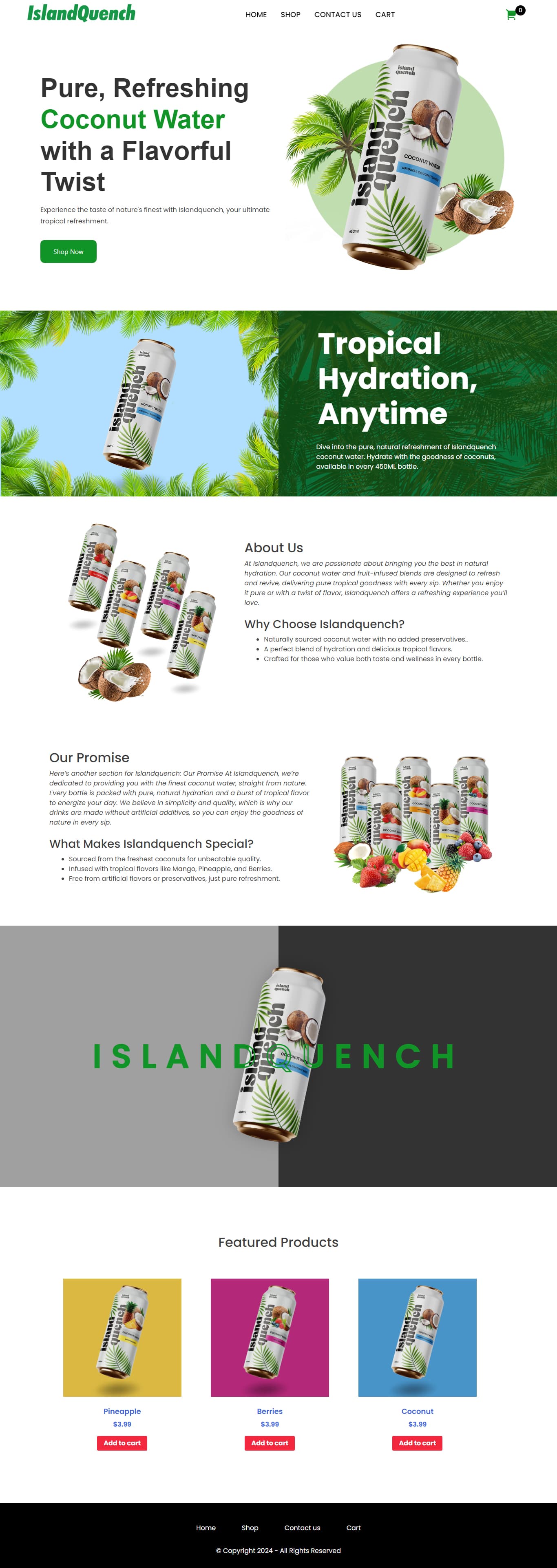 E-commerce Web Design-Island Quench