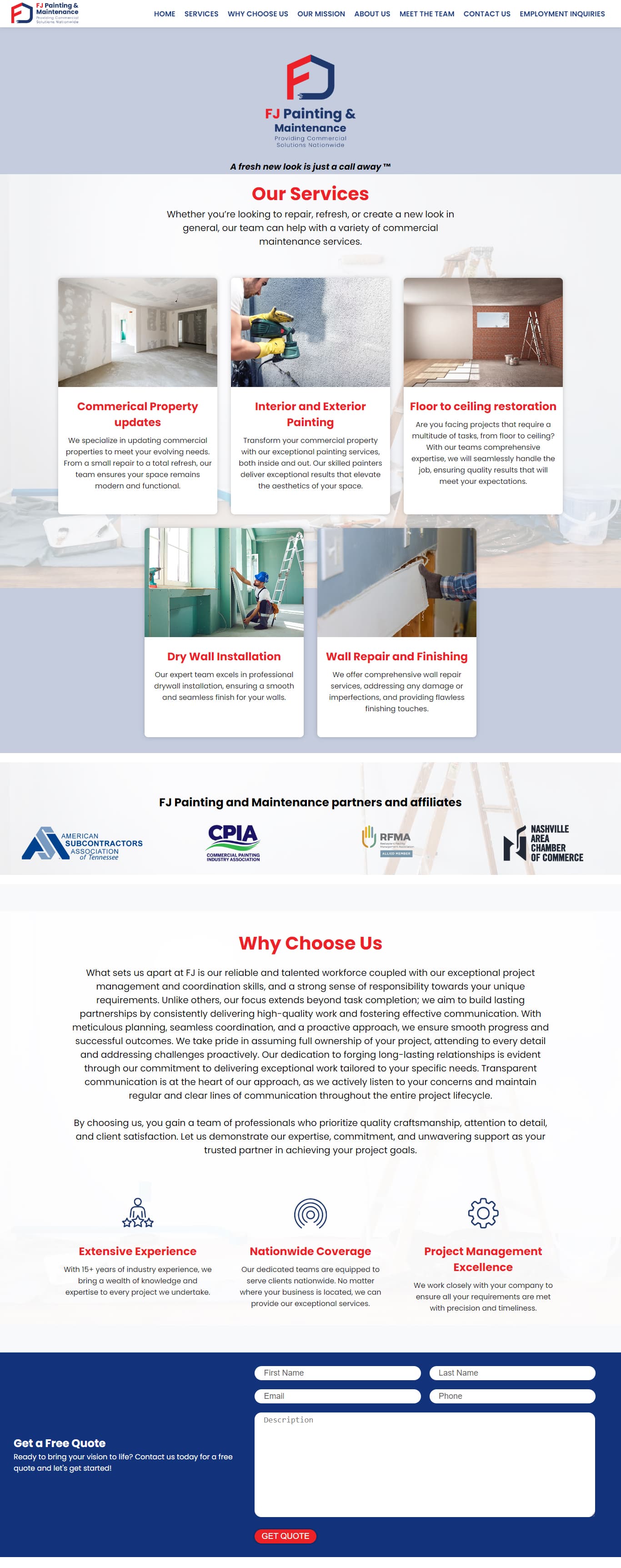 Web Design for FJ Painting & Maintenance